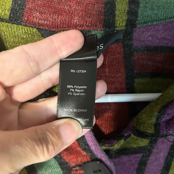 ALI MILES jacket blazer swing 3/4 sleeve geometric print lagenlook X-Large. - Picture 2 of 8